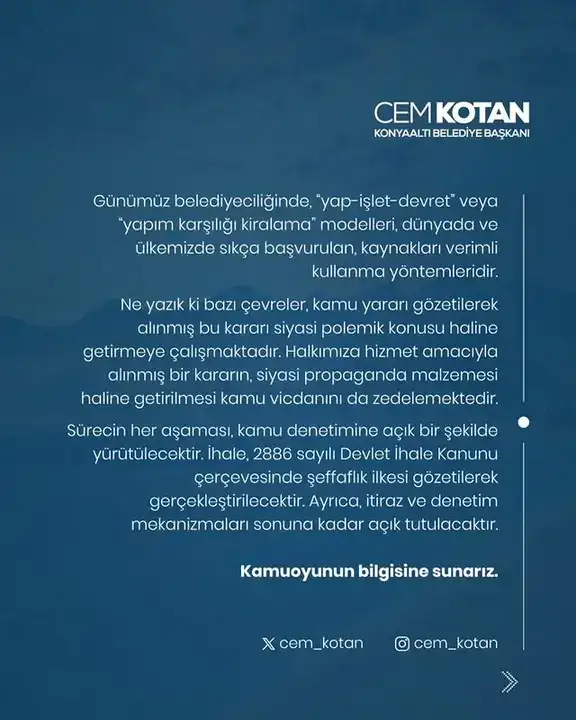 Konyaaltı Bileydi Parkı İhale Kararı: Başkan Kotan’dan Açıklama Geldi 7